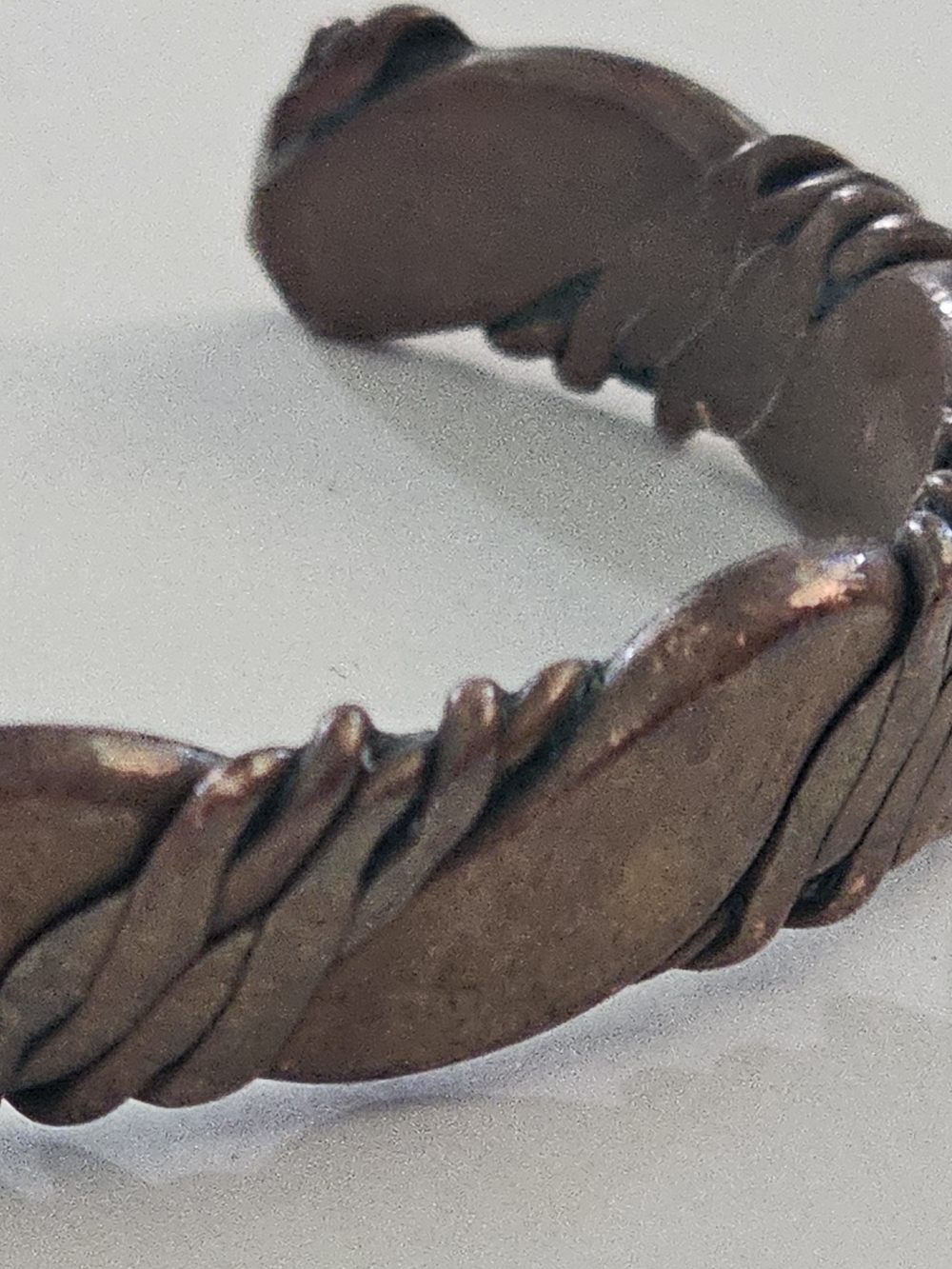 Twisted Rope Design Copper Cuff Bracelet - Picture 2 of 6